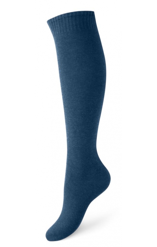 Calcetines Mujer, Calcetines Altos De Algodón Orgánico Color Azul Azul